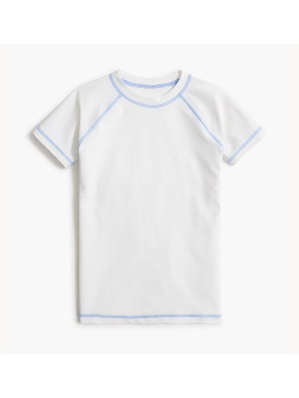 NWT J.Crew White and Blue Boys' Short Sleeve Rash Guard UPF 50+ - Size: M (8-9)